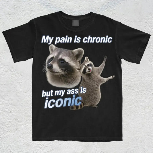 "Iconic Ass" and "Yapanese" Raccoon Meme Tee TeeHeHee