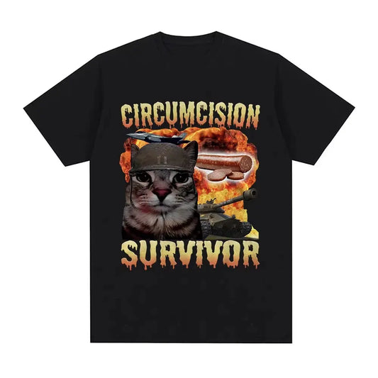 "Circumcision Survivor" Cat Tee TeeHeHee