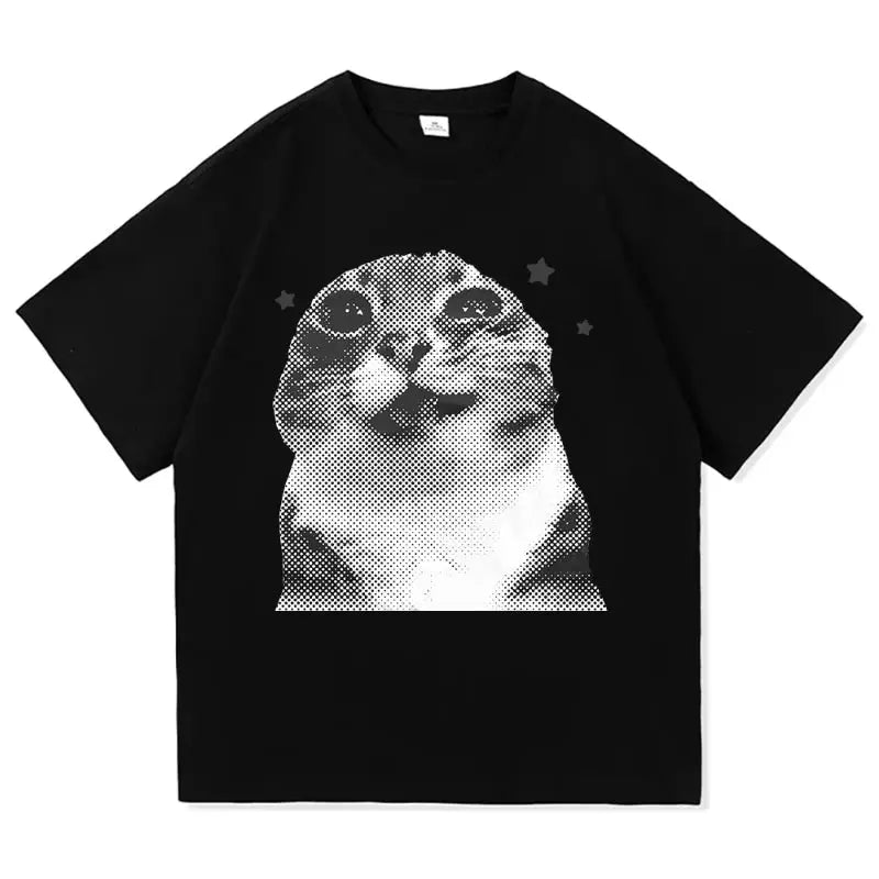 "Silly Cat" Y2K Meme Graphic Tee TeeHeHee